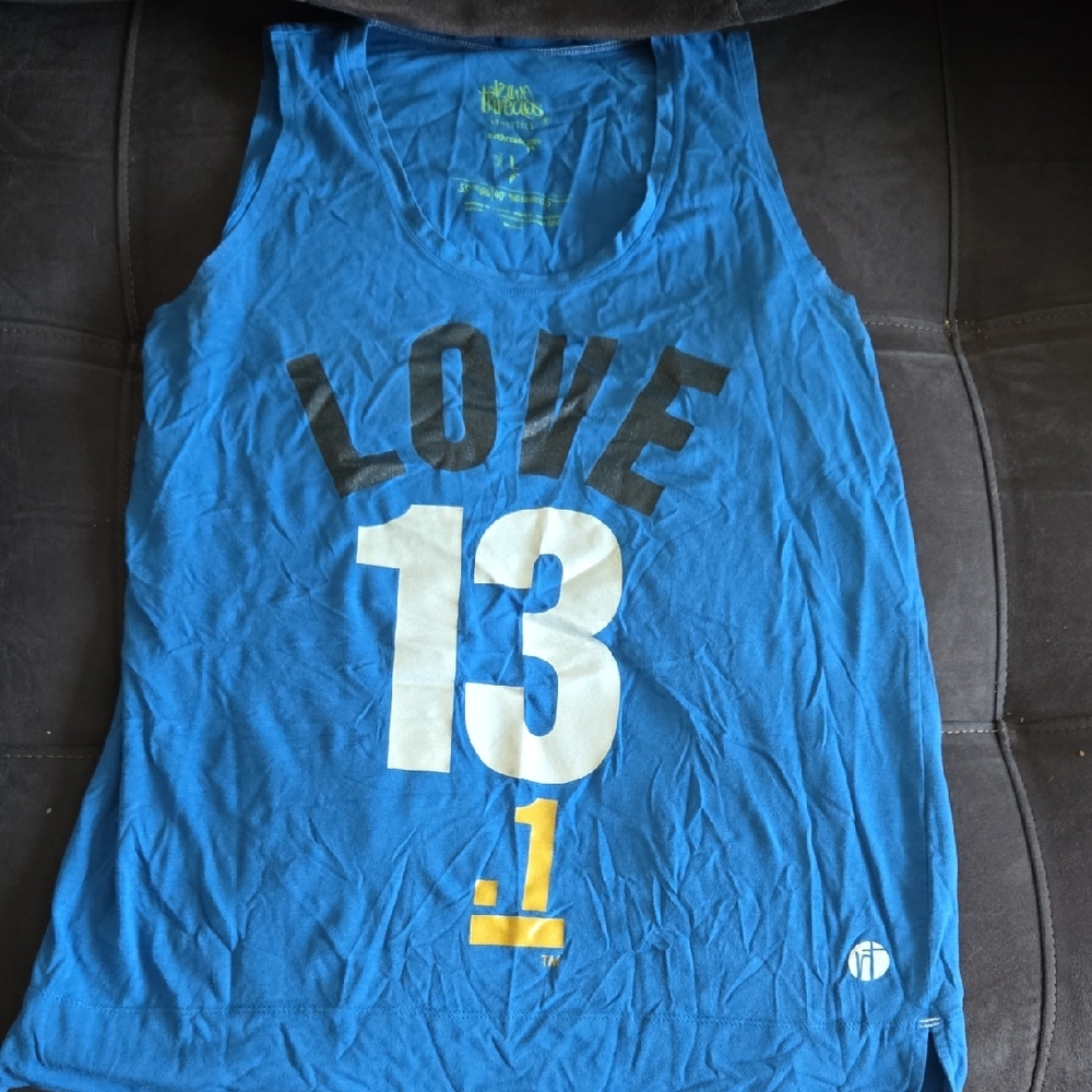 Blue "LOVE 13.1" Donald Duck Inspo Graphic Tank Top